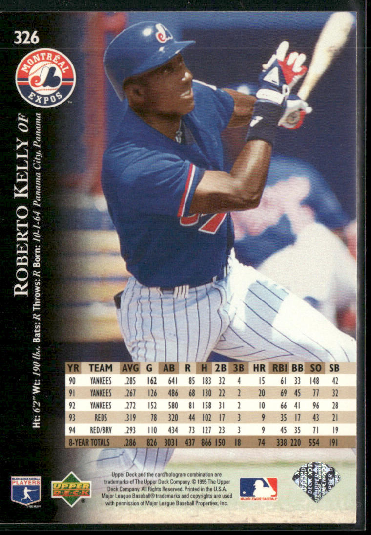Roberto Kelly 1995 Upper Deck #326 Montreal Expos