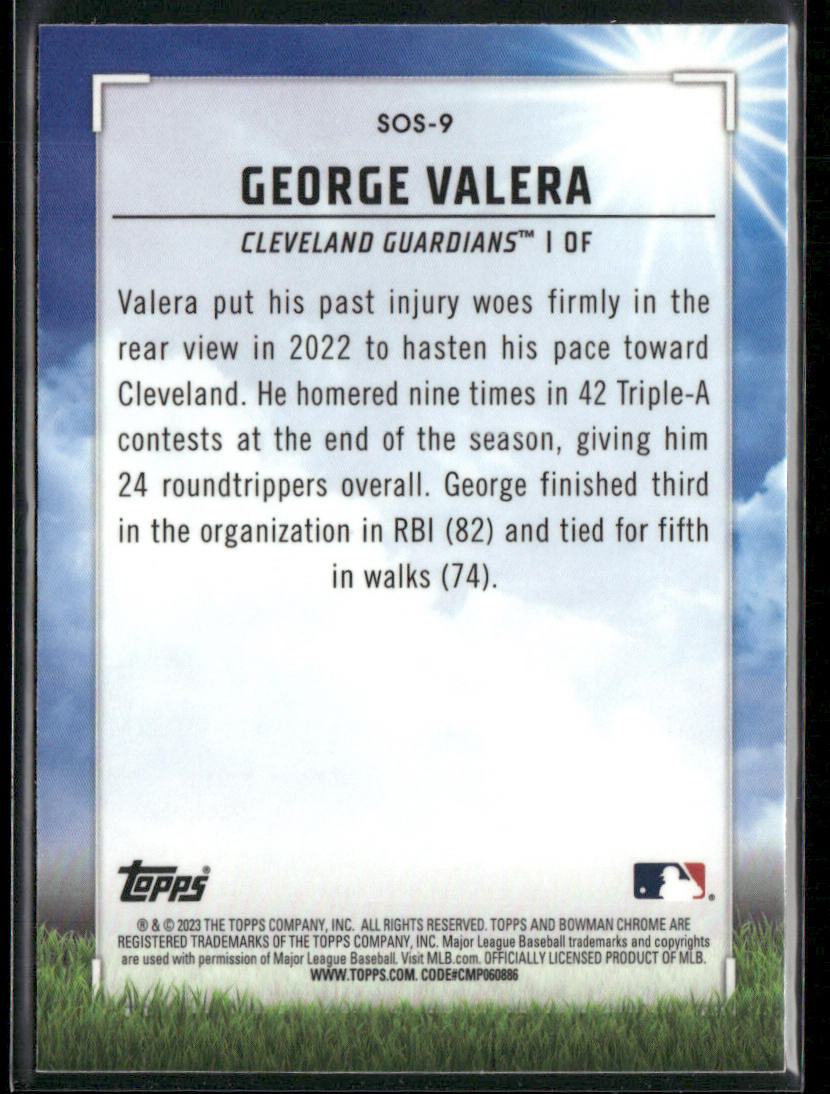 George Valera 2023 Bowman Sights on September Mojo Refractors #SOS-9 Guardians