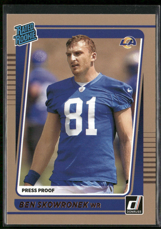 Ben Skowronek 2021 Donruss Press Proof Bronze #325 RC Los Angeles Rams