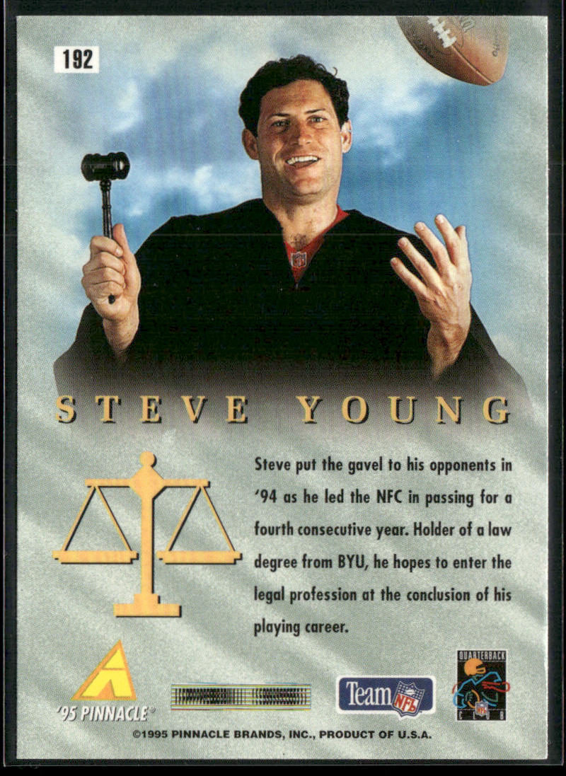 Steve Young 1995 Pinnacle #192 San Francisco 49ers back