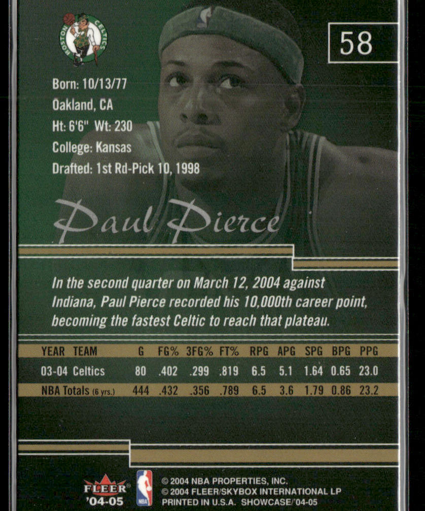 Paul Pierce 2004-05 Fleer Showcase #58 Boston Celtics