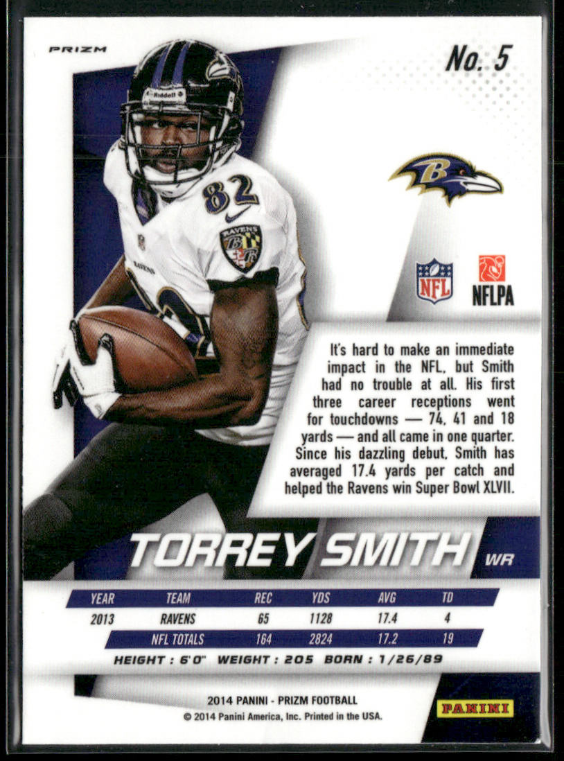 Torrey Smith 2014 Panini Prizm Red White And Blue Prizm #5 Baltimore Ravens