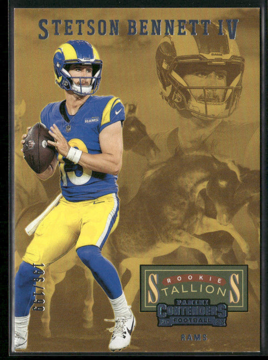 Stetson Bennett IV 2023 Panini Contenders Rookie Stallions #4 Los Angeles Rams