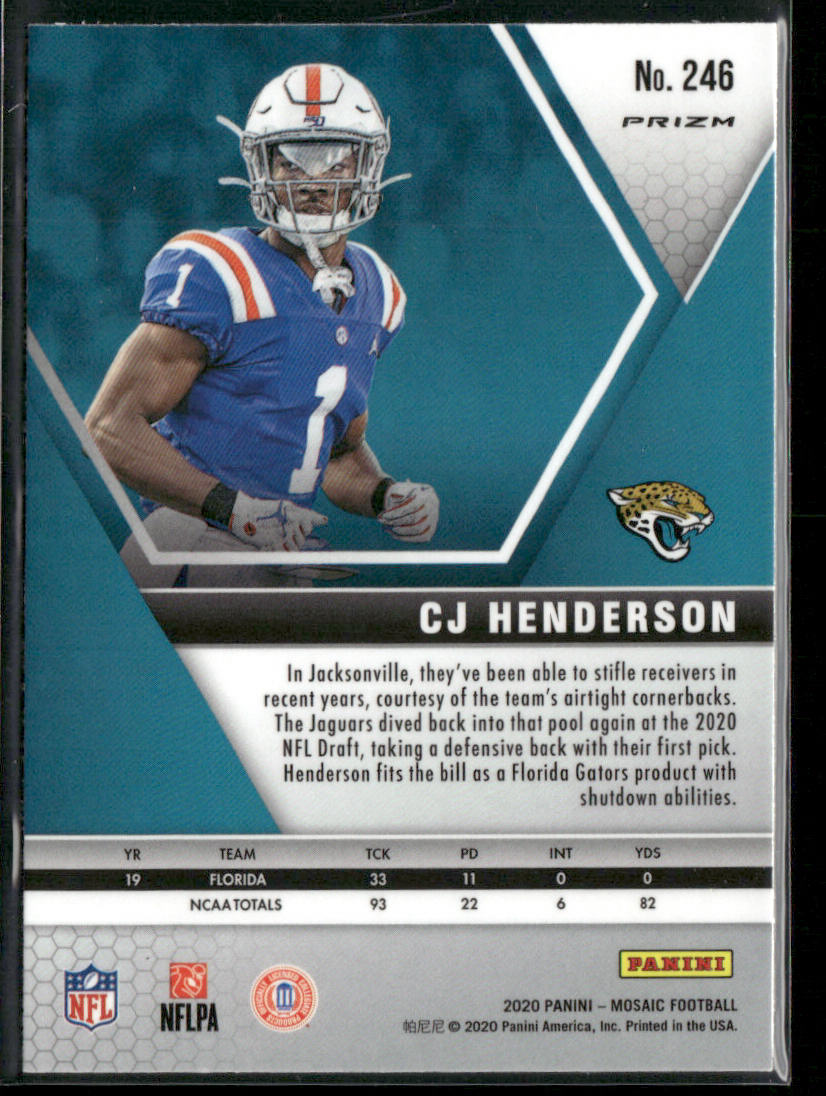 CJ Henderson 2020 Panini Mosaic Prizm #246 RC Jacksonville Jaguars