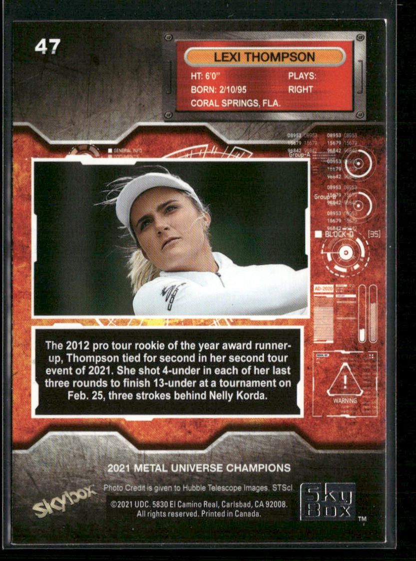 Lexi Thompson 2021 SkyBox Metal Universe Champions #47