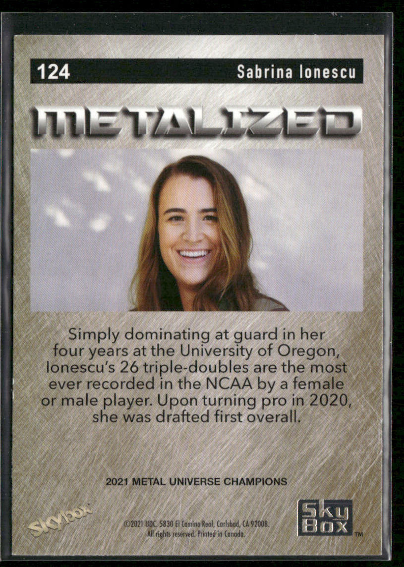 Sabrina Ionescu 2021 SkyBox Metal Universe Champions #124