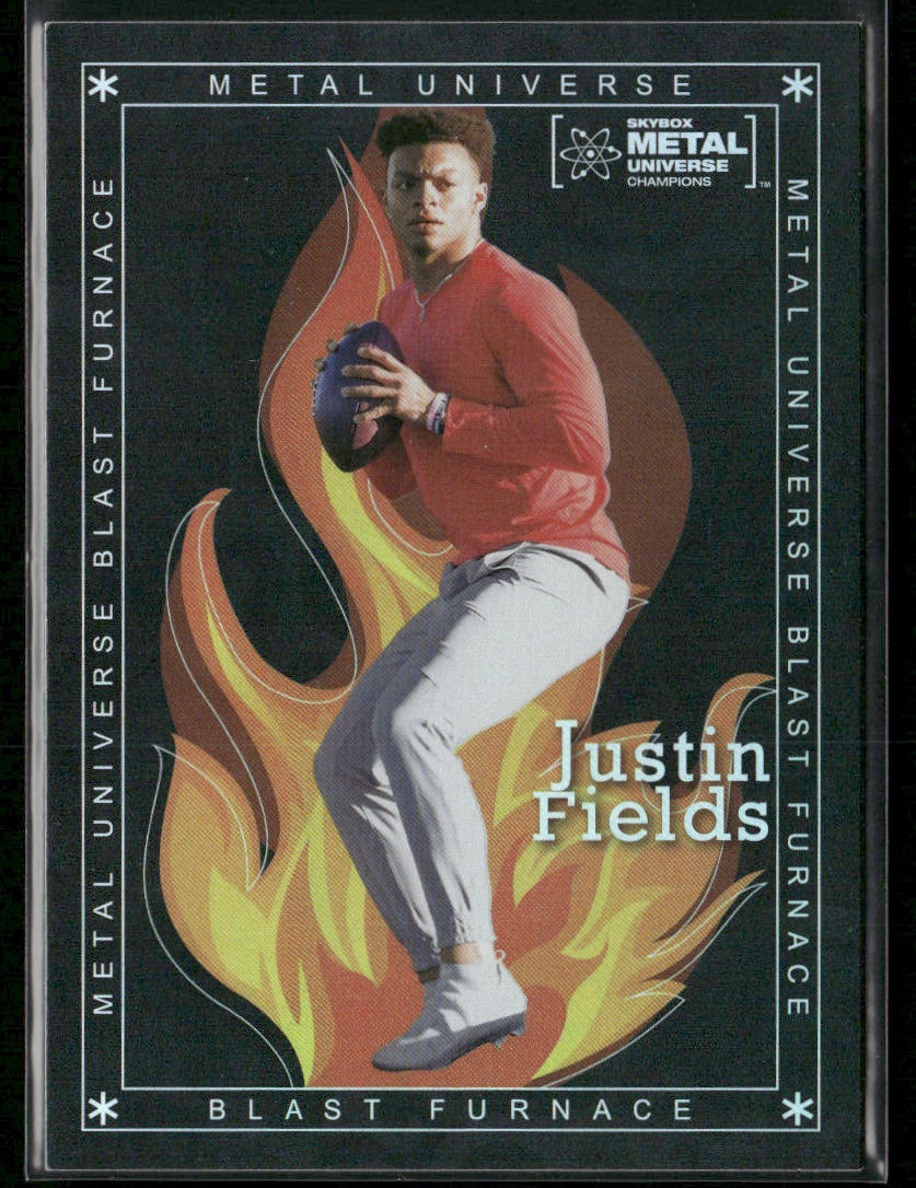 Justin Fields 2021 SkyBox Metal Universe Champions Blast Furnace #BF-6 front