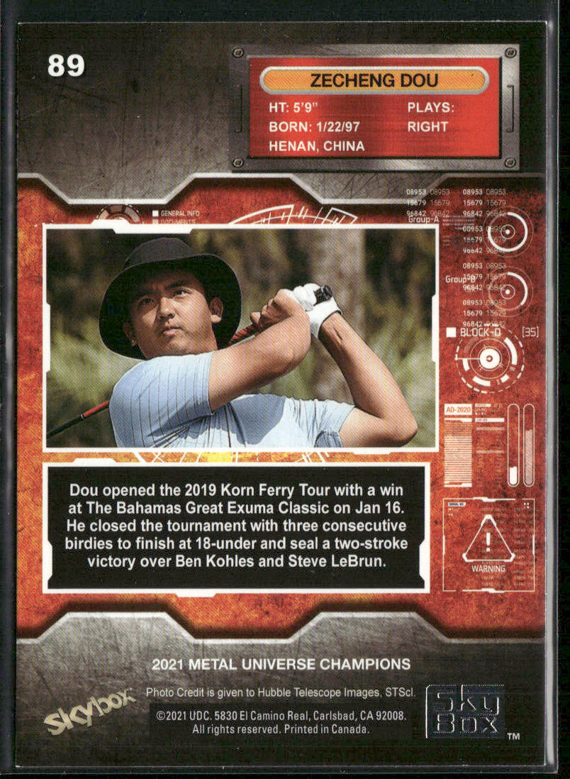 Zecheng Dou 2021 SkyBox Metal Universe Champions #89
