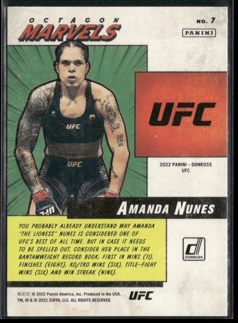 Amanda Nunes 2022 Donruss UFC Octagon Marvels #7