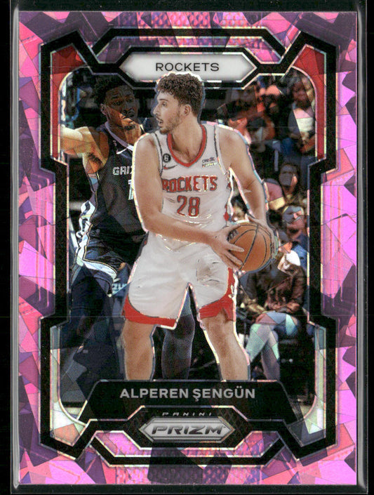 Alperen Sengun 2023-24 Panini Prizm Prizms Pink Ice #20 Houston Rockets
