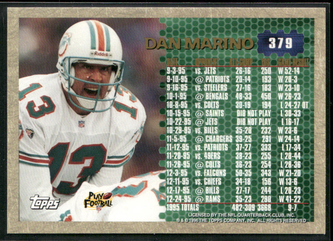 Dan Marino 1996 Topps #379 Miami Dolphins back
