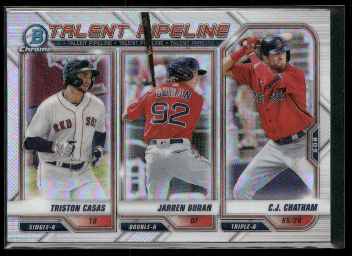 Chatham/Duran/Casas 2021 Bowman Chrome Talent Pipeline #TP-BOS Boston Red Sox