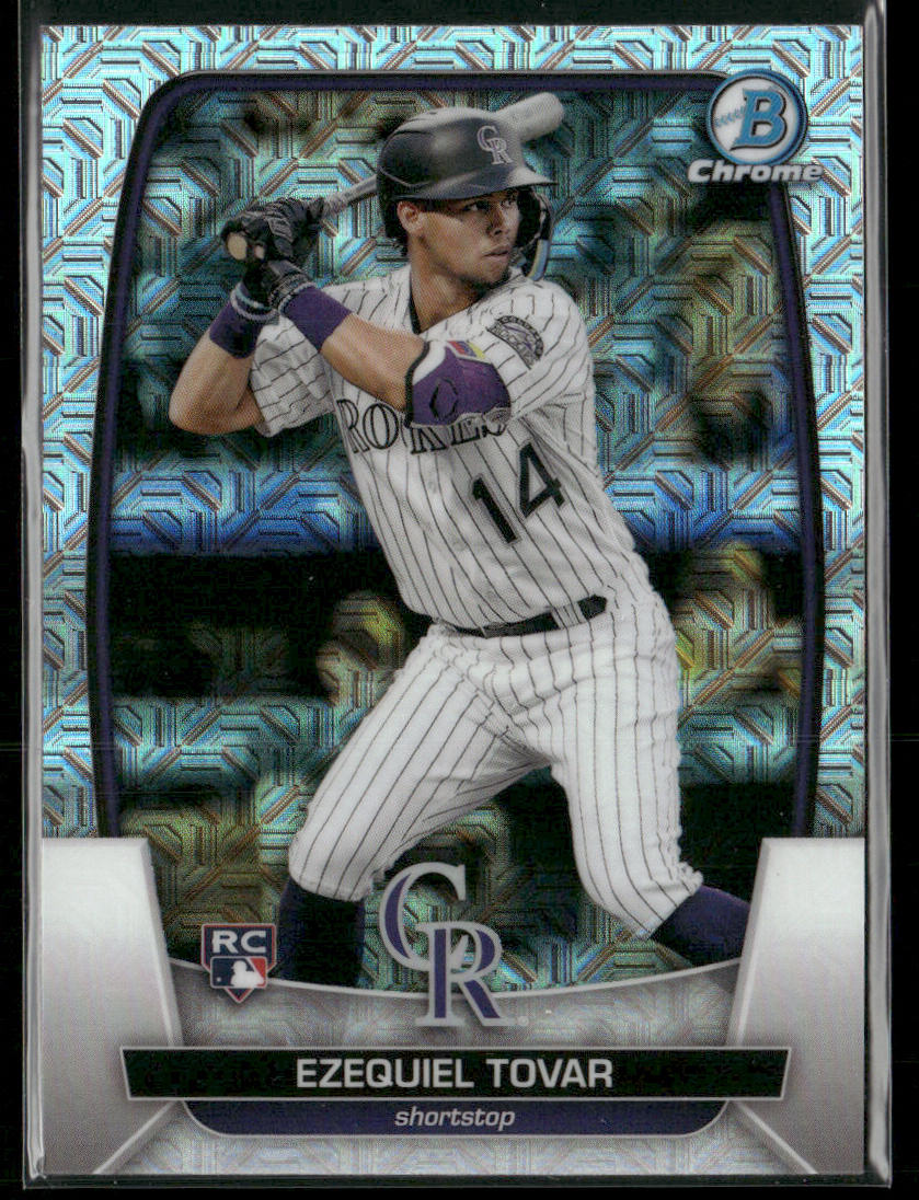 Ezequiel Tovar 2023 Bowman Mojo Refractors #15 RC Colorado Rockies