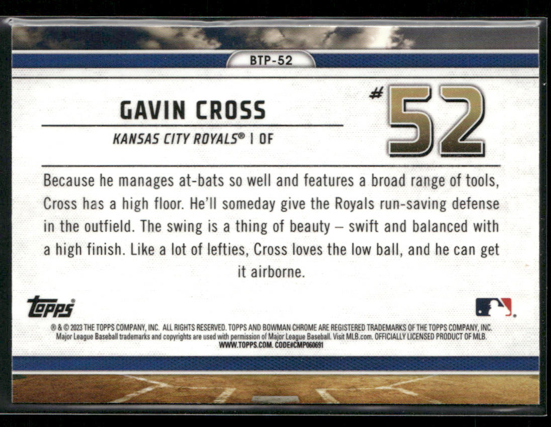 Gavin Cross 2023 Bowman Bowman Scouts Top 100 #BTP-52 Kansas City Royals