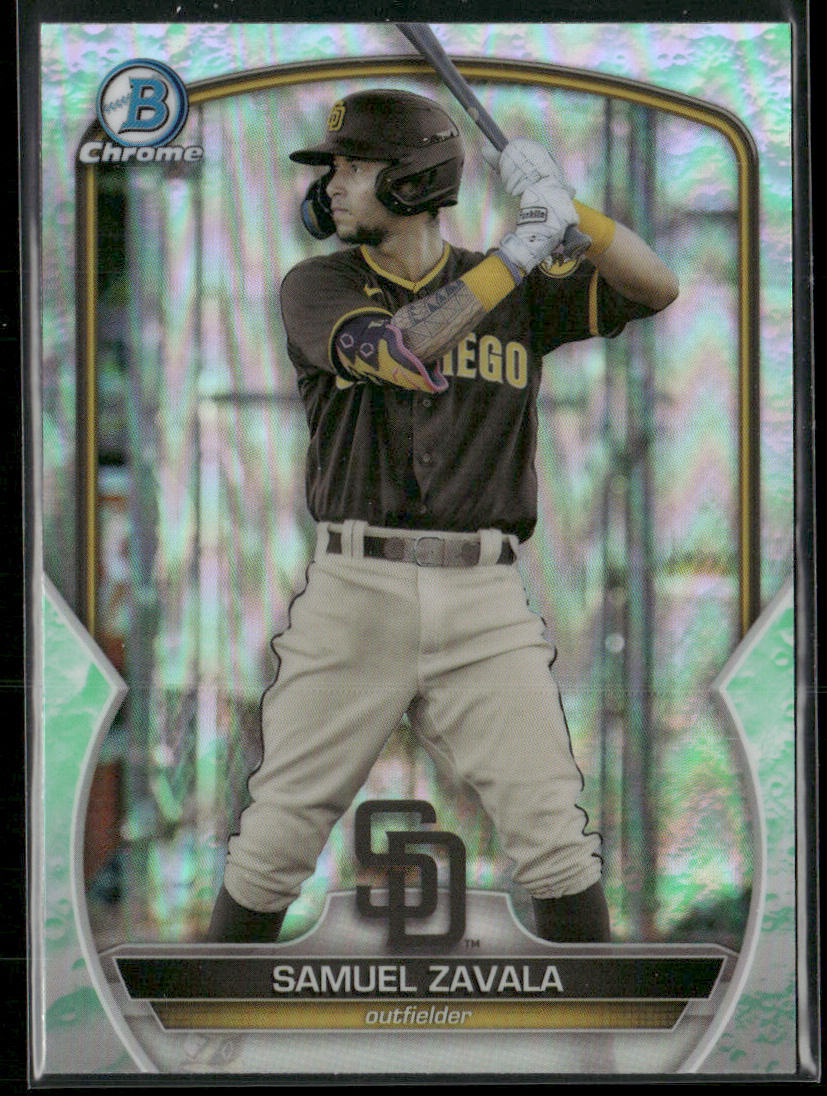 Samuel Zavala 2023 Bowman Chrome Prospects Lunar Glow Refractors #BCP-75 Padres