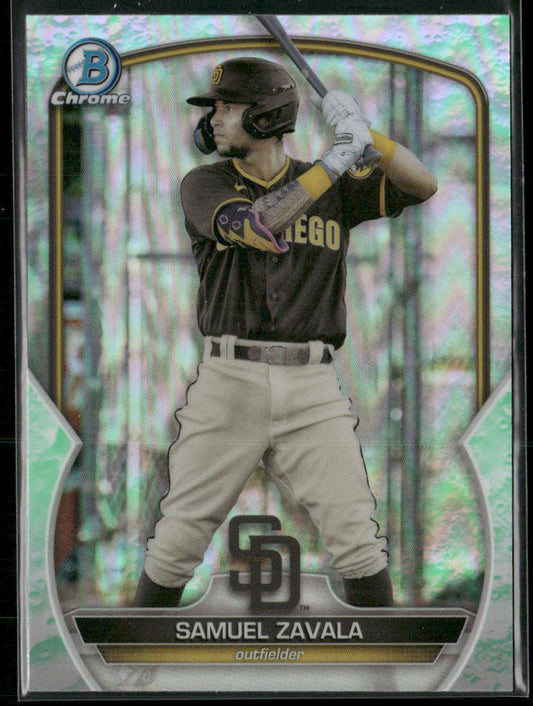 Samuel Zavala 2023 Bowman Chrome Prospects Lunar Glow Refractors #BCP-75 Padres