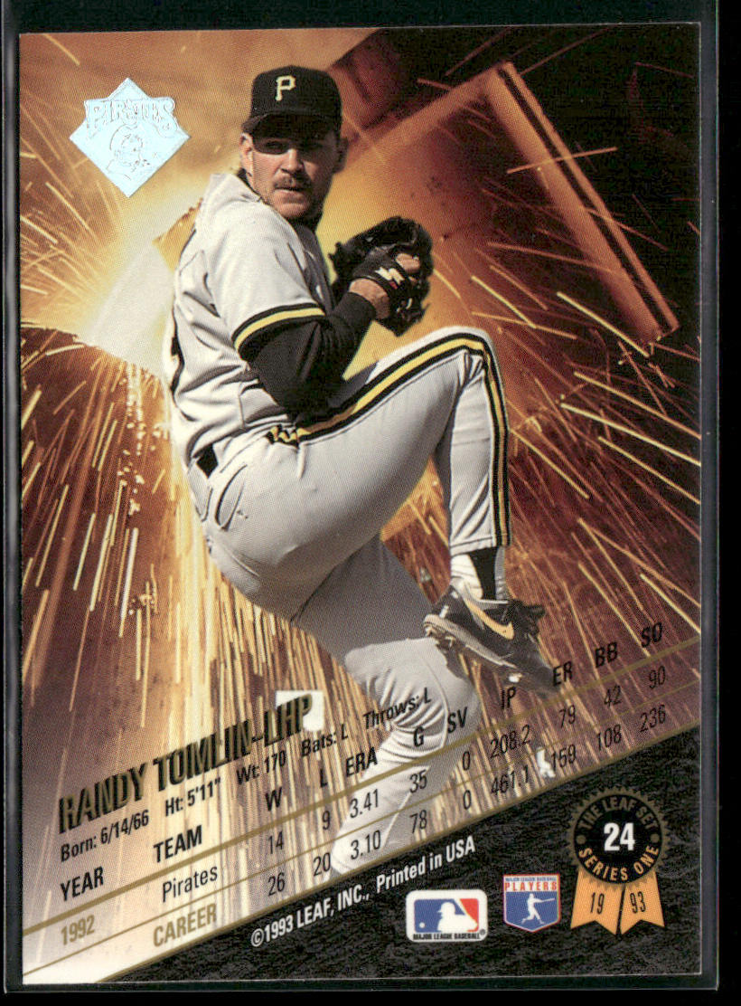 Randy Tomlin 1993 Leaf #24 Pittsburgh Pirates