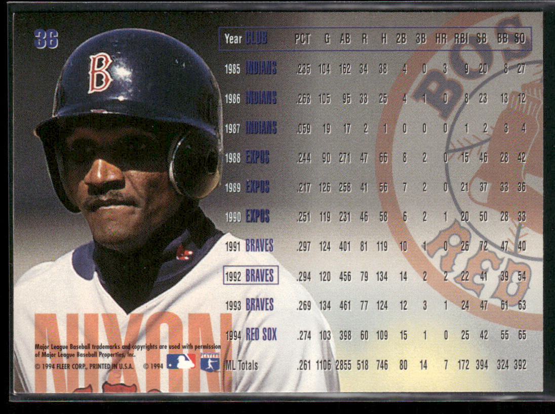 Otis Nixon 1995 Fleer #36 Boston Red Sox