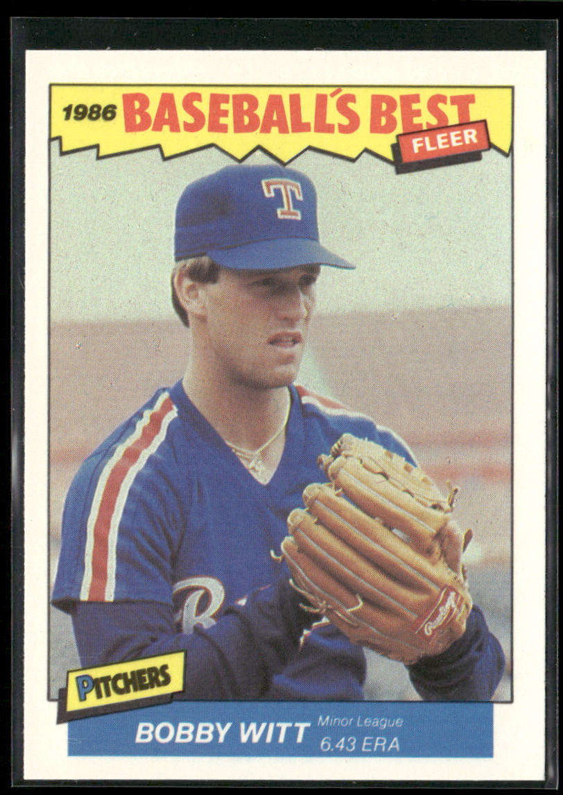 Bobby Witt 1986 Fleer Baseball's Best Sluggers vs. Pitchers #42 Texas Rangers