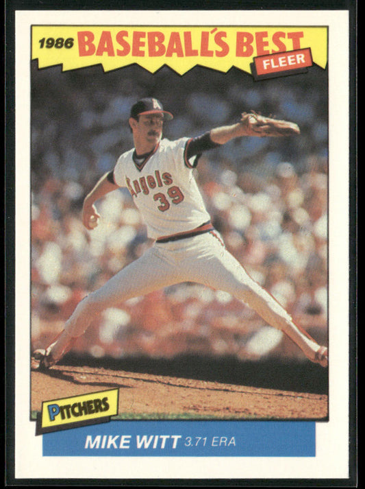 Mike Witt 1986 Fleer Baseball's Best Sluggers vs. Pitchers #43 California Angels