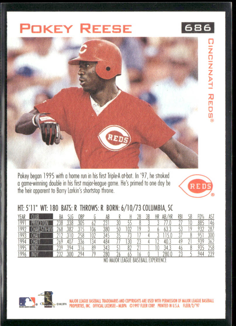 Pokey Reese 1997 Fleer #686 Cincinnati Reds