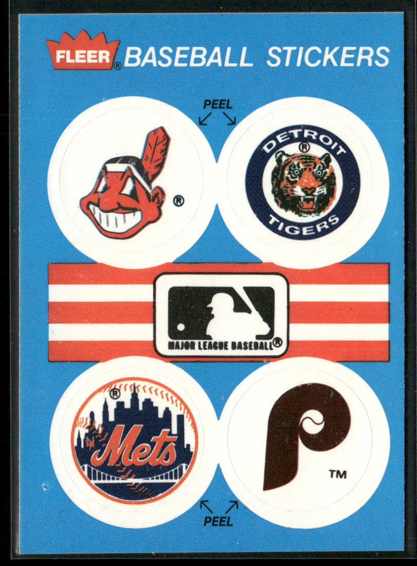 MLB: Cleveland Indians / Tigers / Mets / Phillies 1989 Fleer Team Stickers #NNO