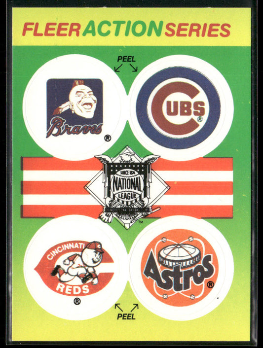 NL: Braves/Cubs/Reds/Astros 1989 Fleer Team Stickers #NNO