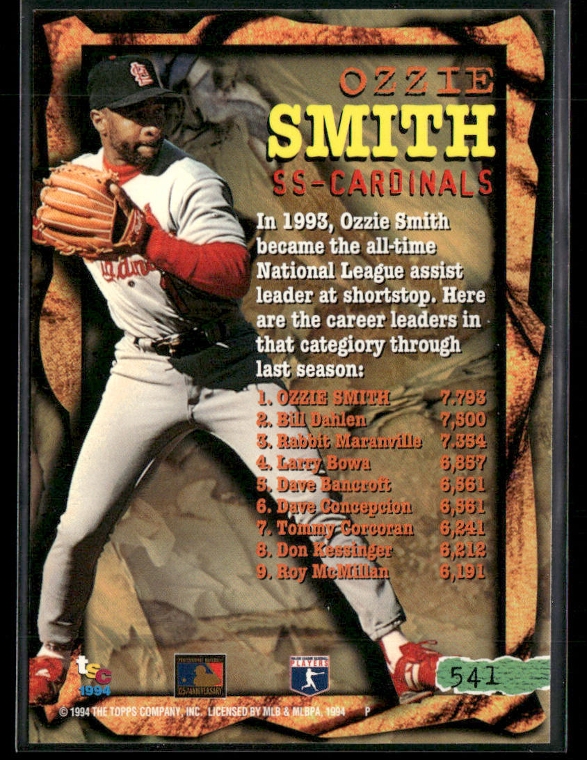 Ozzie Smith 1994 Stadium Club #541 St. Louis Cardinals