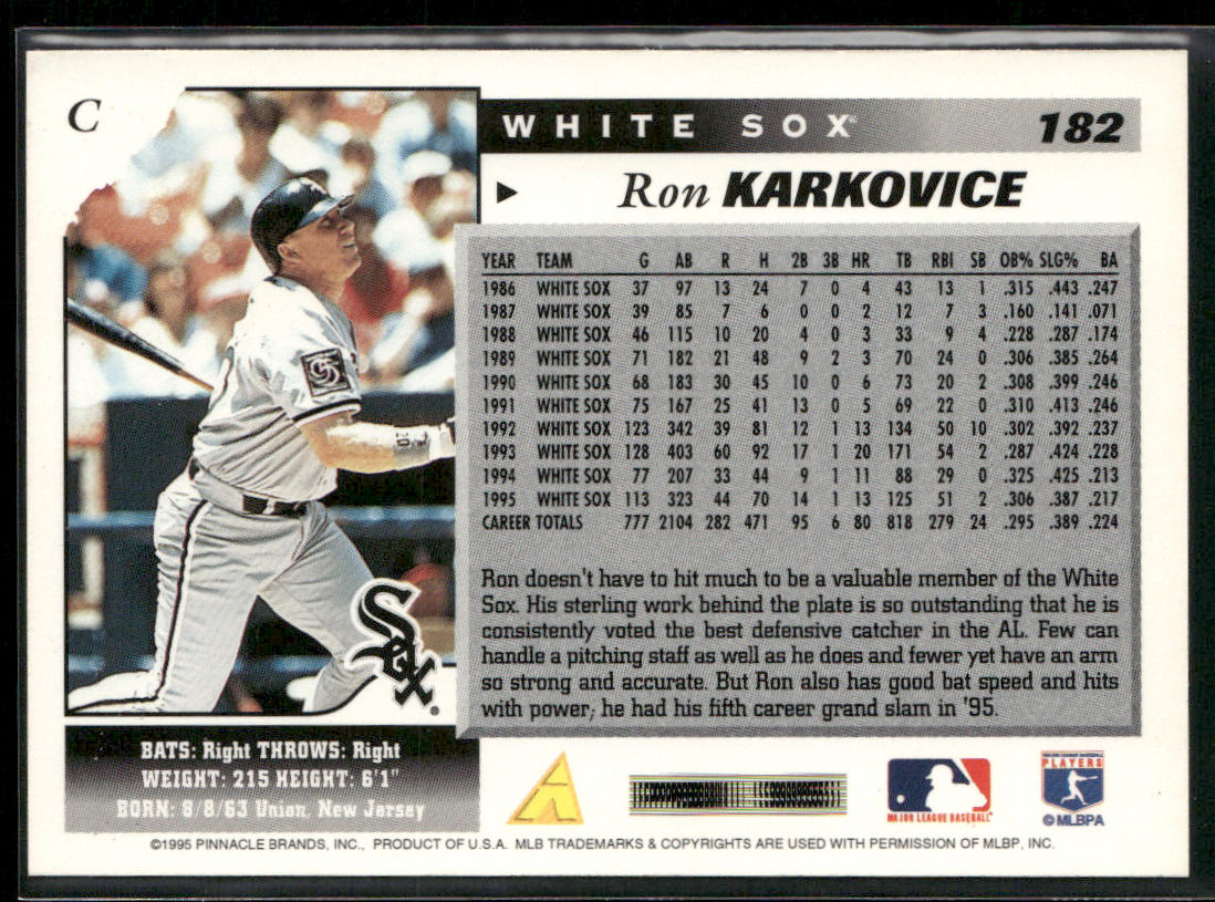 Ron Karkovice 1996 Score #182 Chicago White Sox