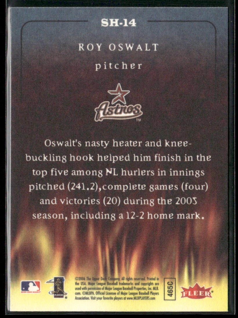 Roy Oswalt 2006 Fleer Smoke 'n Heat #SH-14 Houston Astros