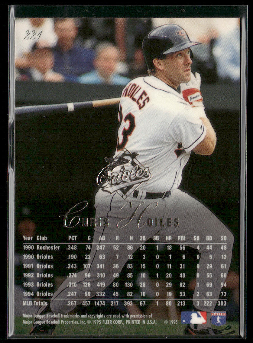 Chris Hoiles 1995 Flair #221 Baltimore Orioles