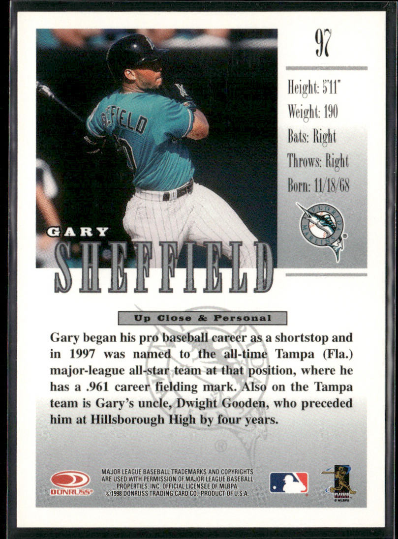 Gary Sheffield 1998 Studio #97 Florida Marlins