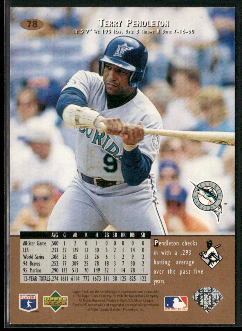 Terry Pendleton 1996 Upper Deck #78 Florida Marlins