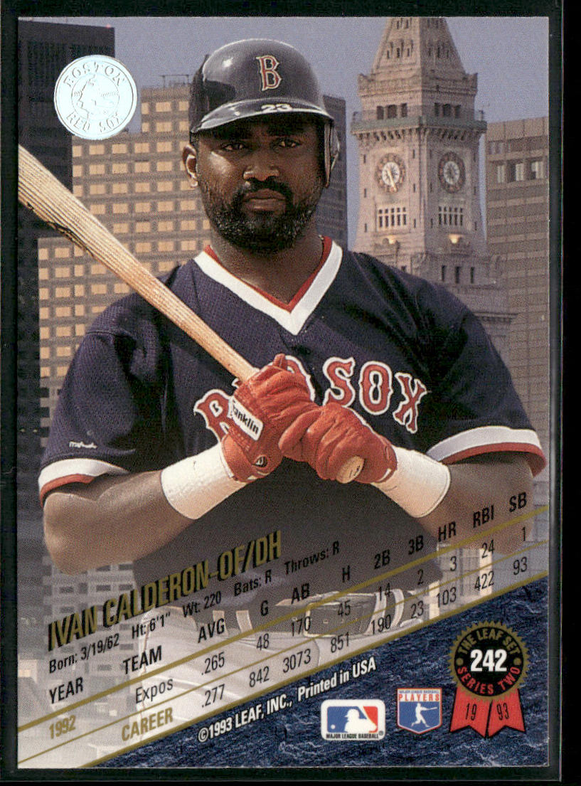 Ivan Calderon 1993 Leaf #242 Boston Red Sox