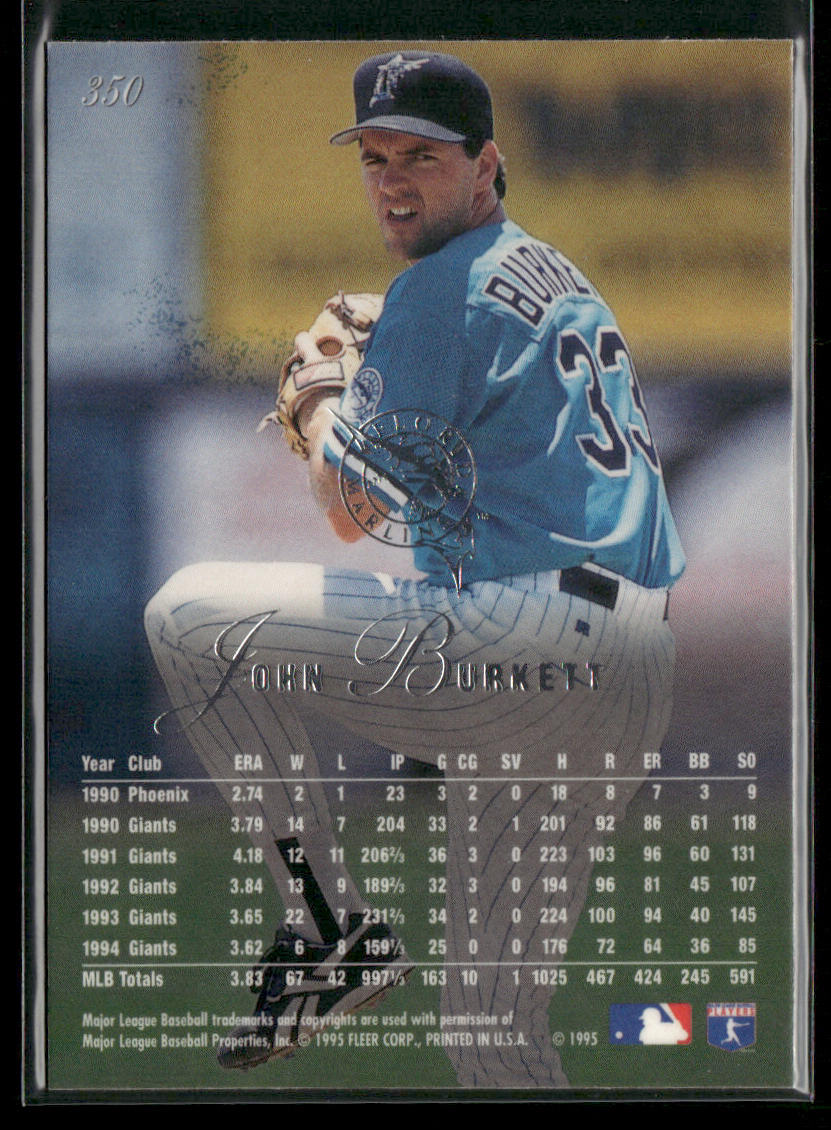 John Burkett 1995 Flair #350 Florida Marlins