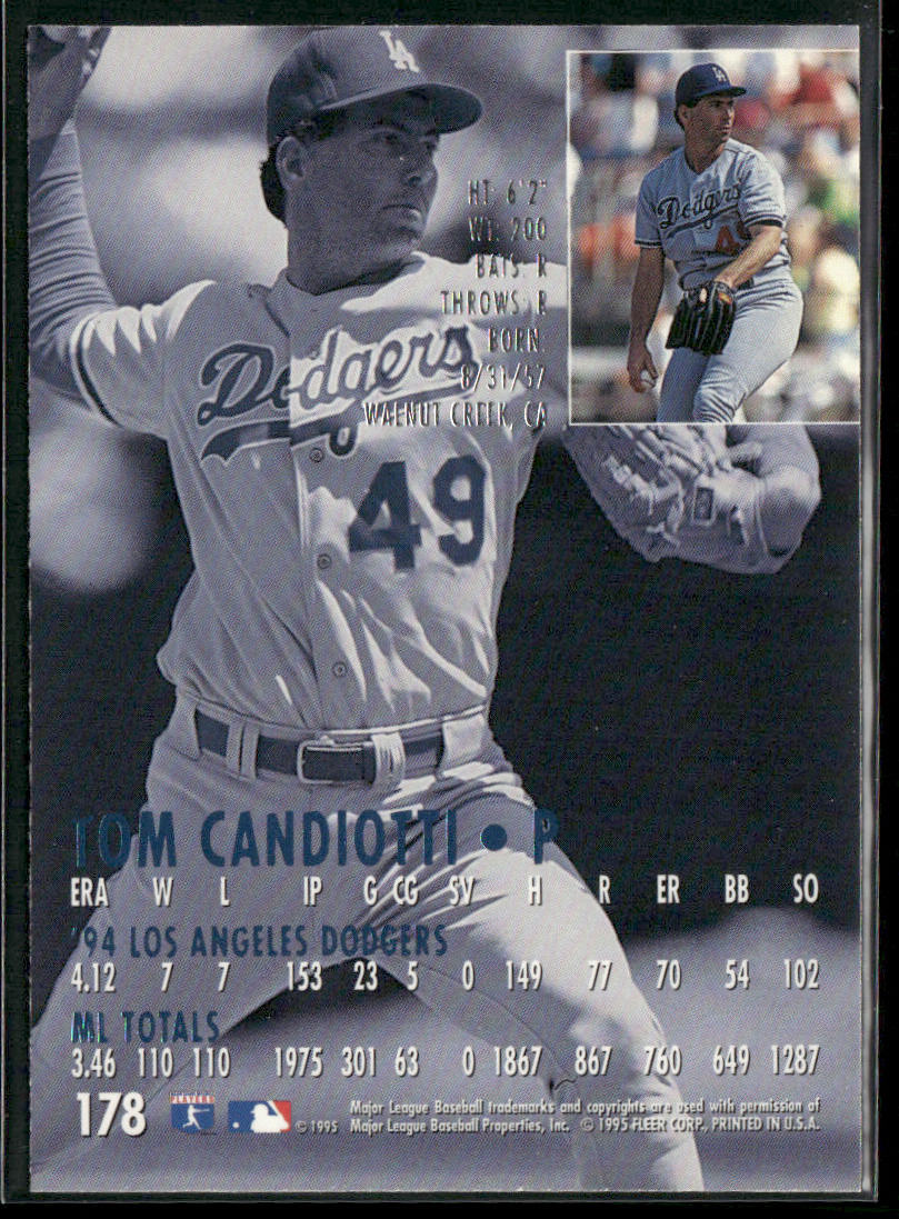 Tom Candiotti 1995 Ultra #178 Los Angeles Dodgers