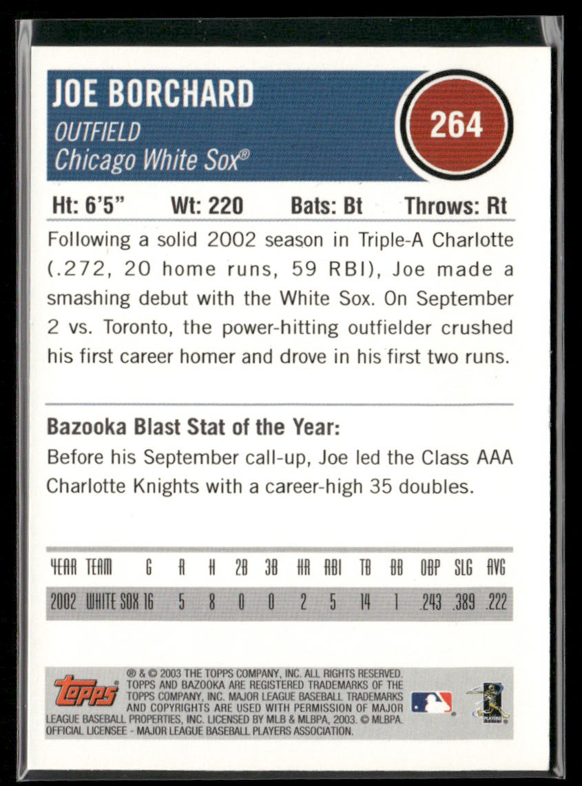 Joe Borchard 2003 Bazooka Silver #264 Chicago White Sox