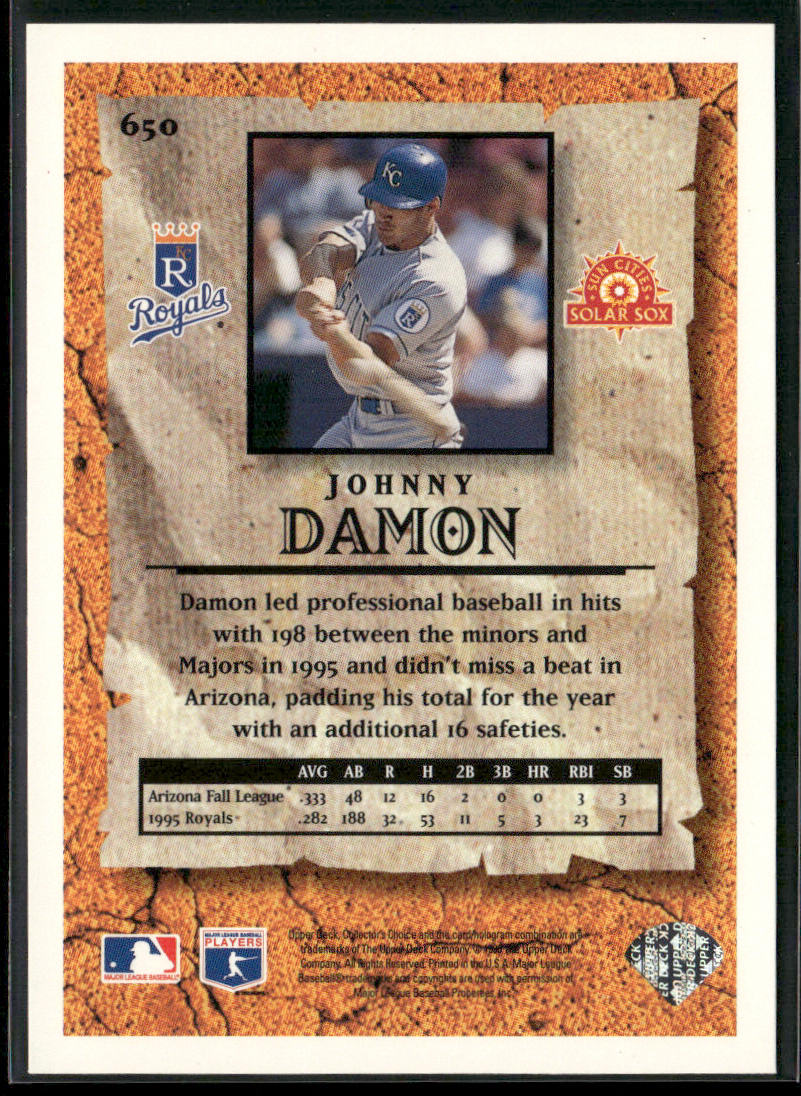 Johnny Damon 1996 Collector's Choice #650 Kansas City Royals