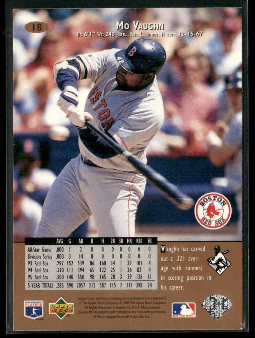 Mo Vaughn 1996 Upper Deck #18 Boston Red Sox