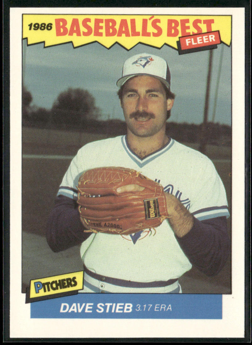 Dave Stieb 1986 Fleer Baseball's Best Sluggers vs. Pitchers #37 Blue Jays