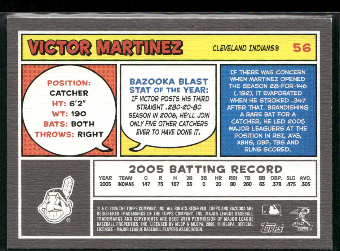 Victor Martinez 2006 Bazooka #56 Cleveland Indians