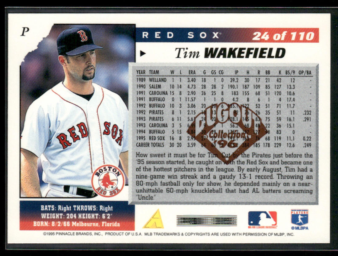 Tim Wakefield 1996 Score Dugout Collection Artist's Proofs (Series One) #24