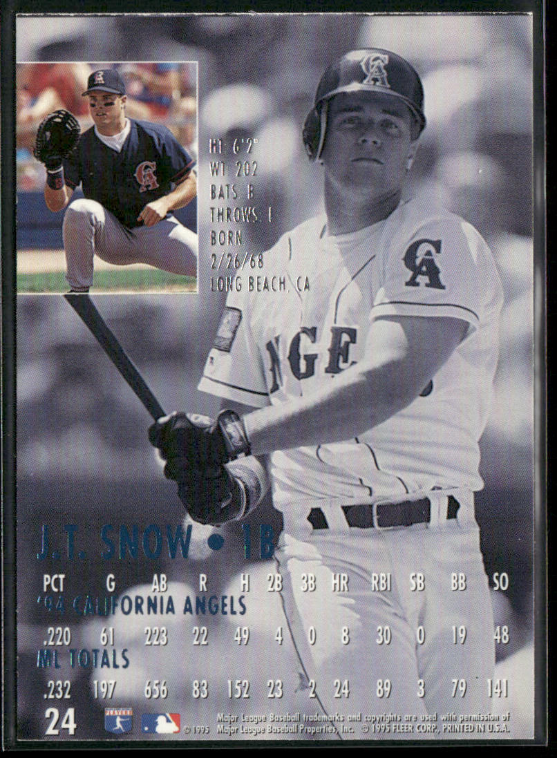 J.T. Snow 1995 Ultra #24 California Angels
