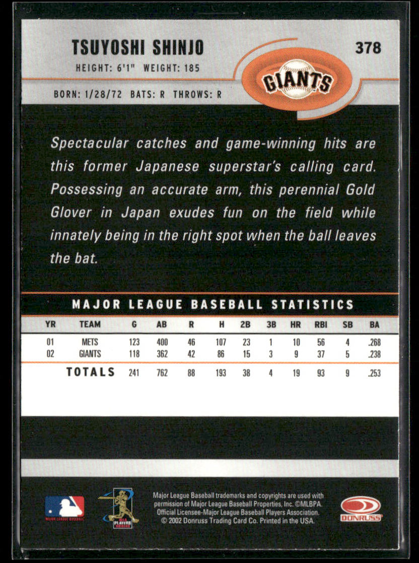 Tsuyoshi Shinjo 2003 Donruss #378 San Francisco Giants