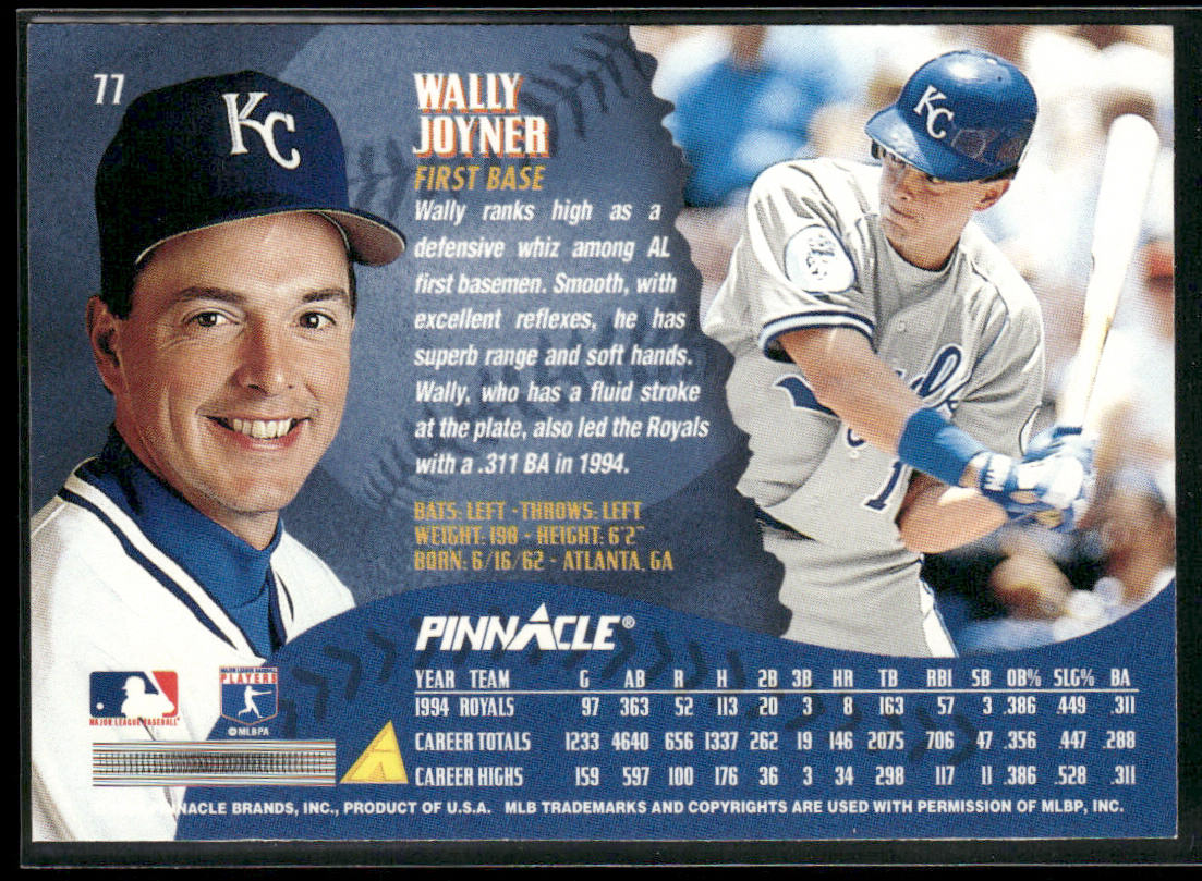 Wally Joyner 1995 Pinnacle #77 Kansas City Royals