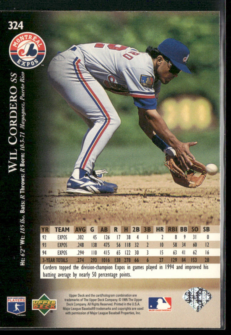 Wil Cordero 1995 Upper Deck #324 Montreal Expos