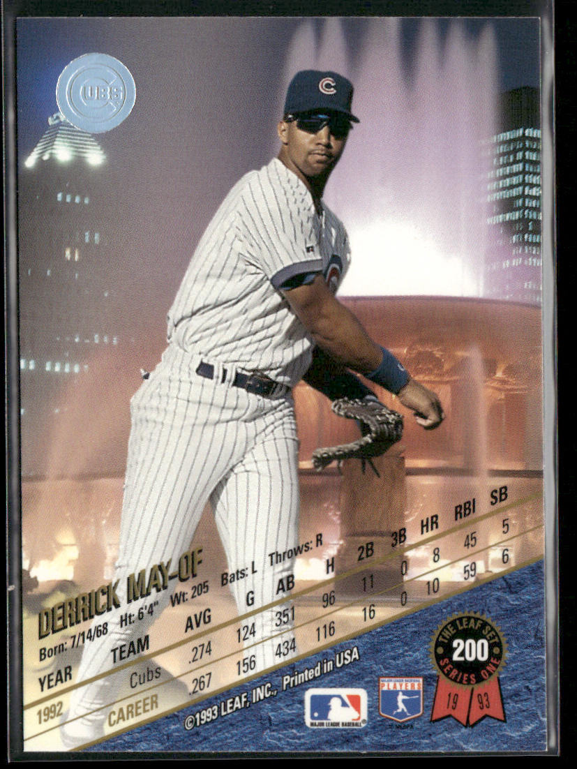Derrick May 1993 Leaf #200 Chicago Cubs