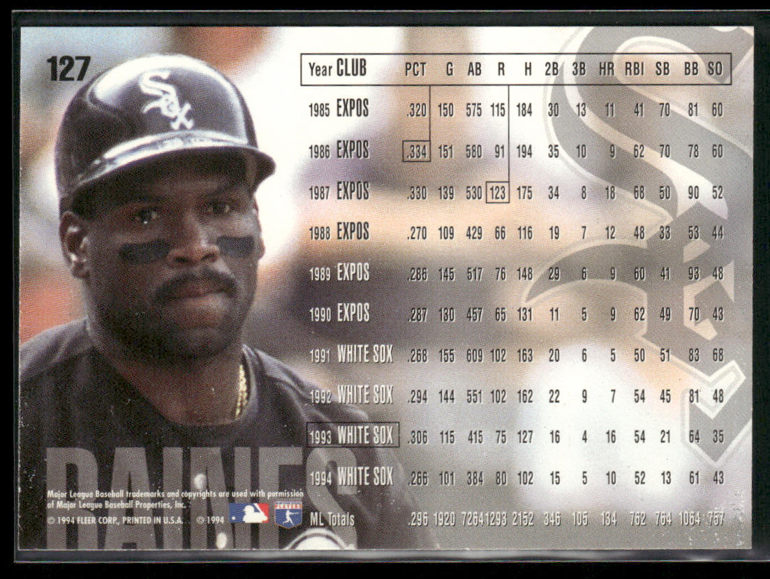 Tim Raines 1995 Fleer #127 Chicago White Sox