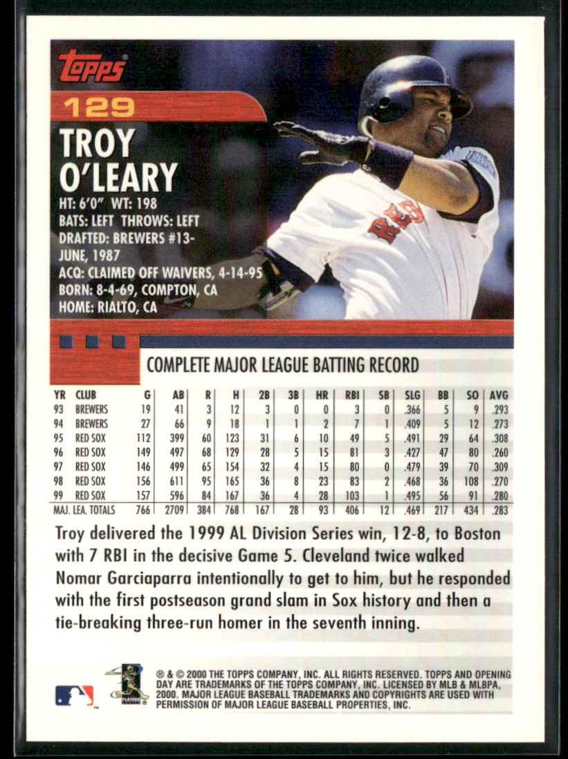 Troy O'Leary 2000 Topps Opening Day #129 Boston Red Sox