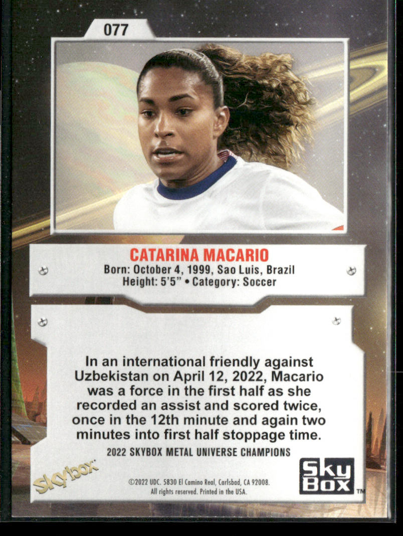 Catarina Macario 2022 SkyBox Metal Universe Champions #077